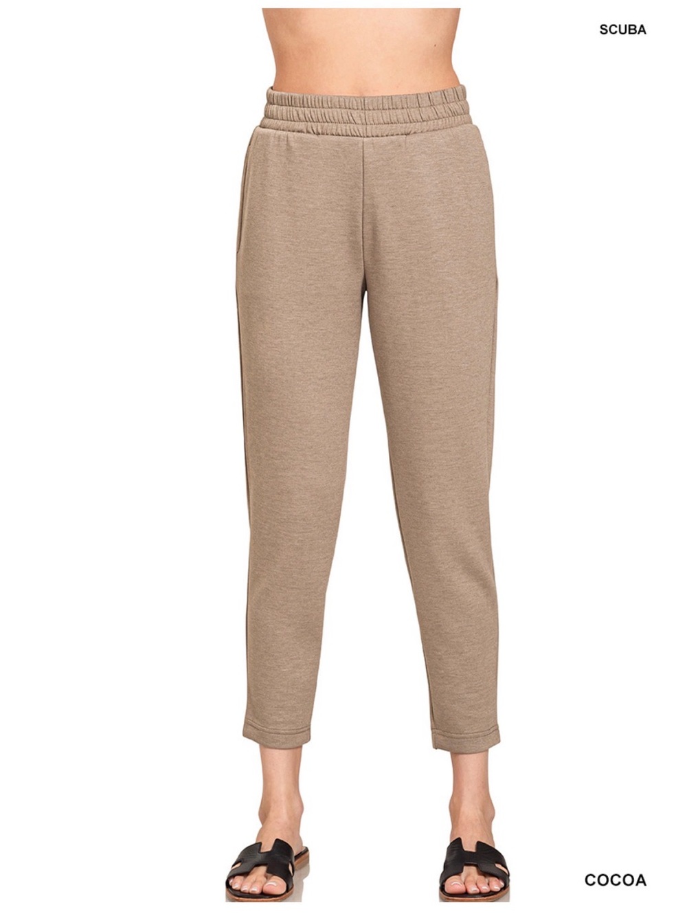 Zenana Outfitters Track Pants Joggers in Coco/beige
